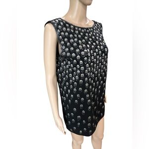 Vintage Adrienne Vittadini beaded mini Hong Kong black wool dress-M